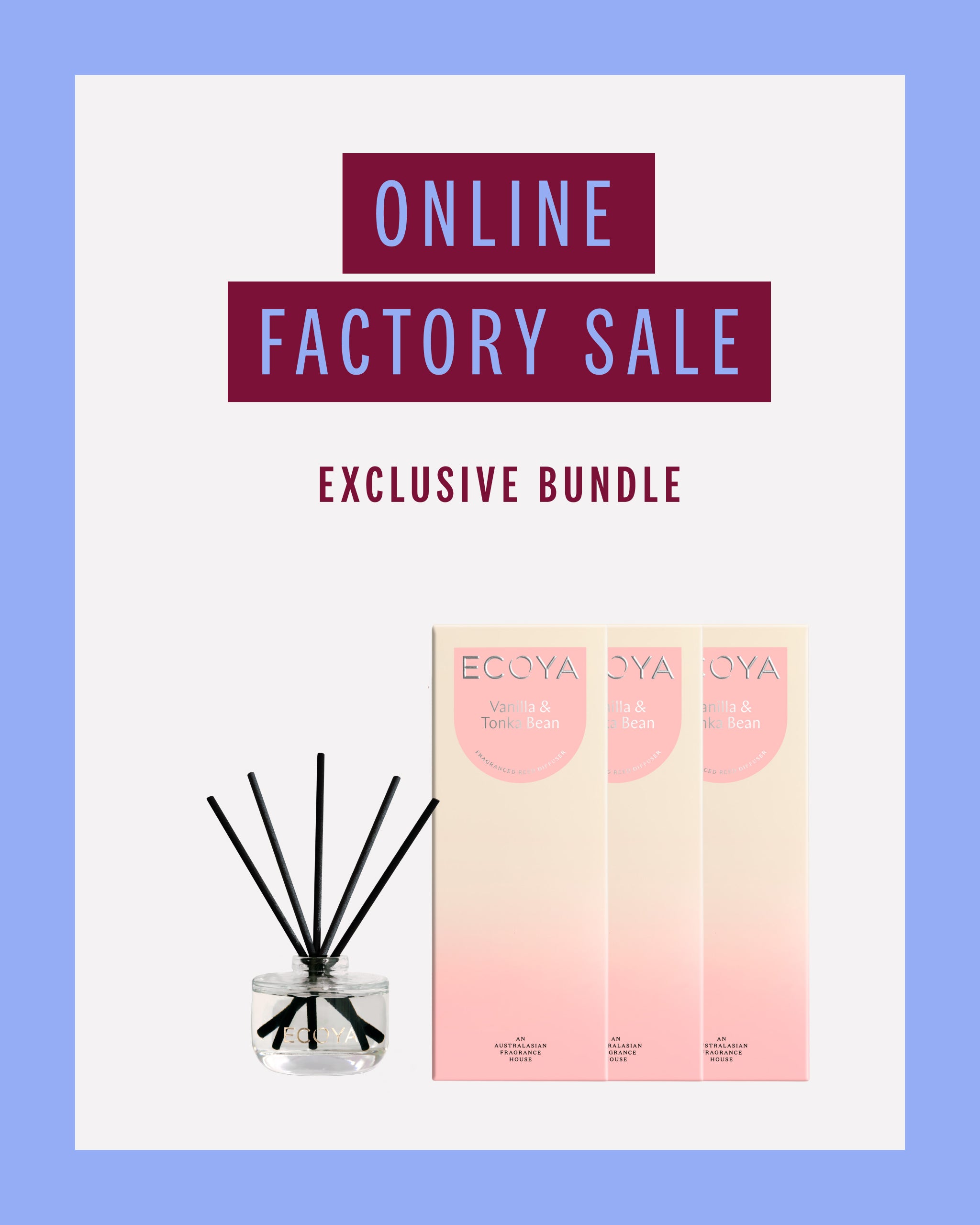 Vanilla & Tonka Bean Reed Diffuser - Set of 3