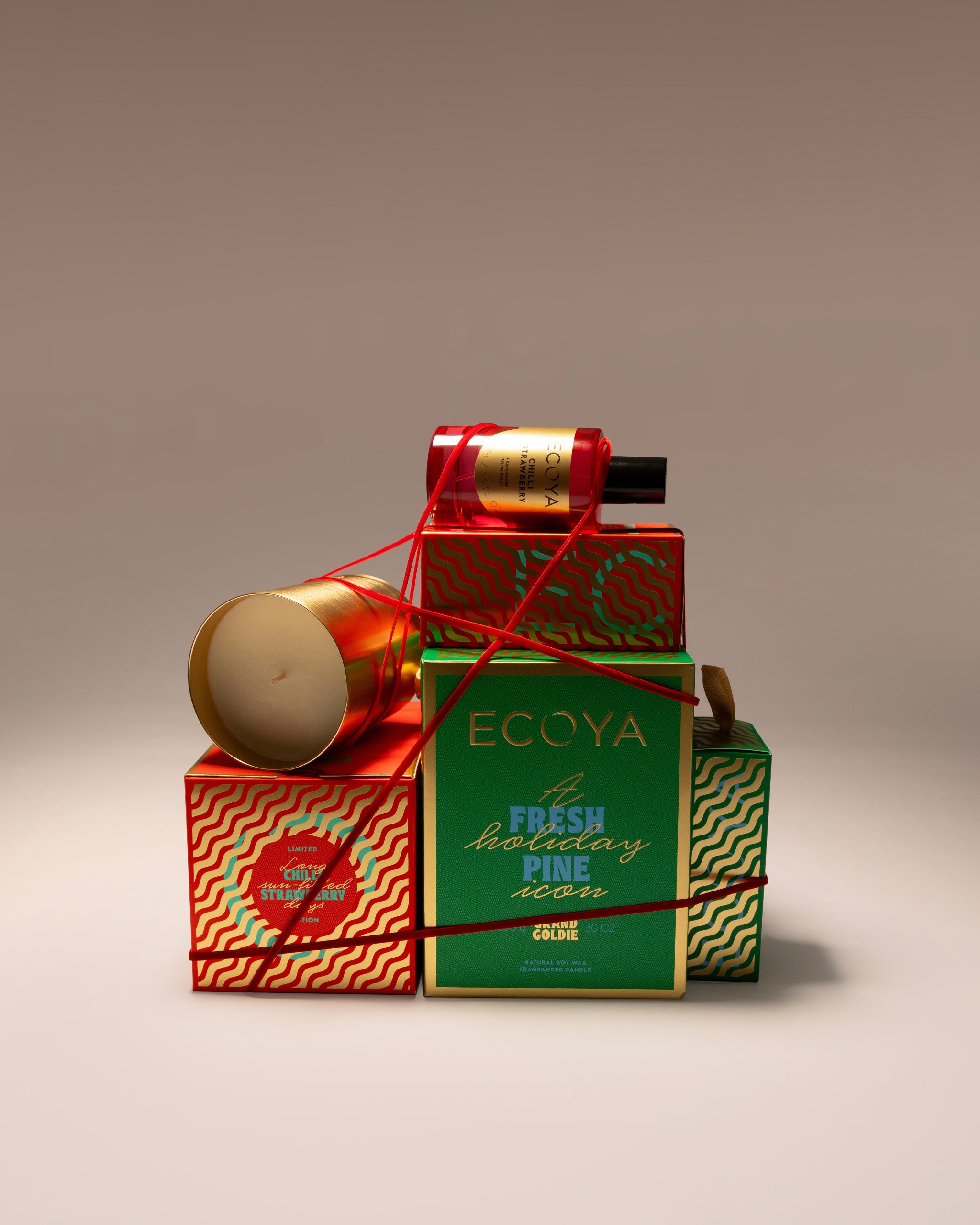 ecoya limited edition holiday collection featuring the iconic fresh pine fragrance that will fill your room with festive fragrances