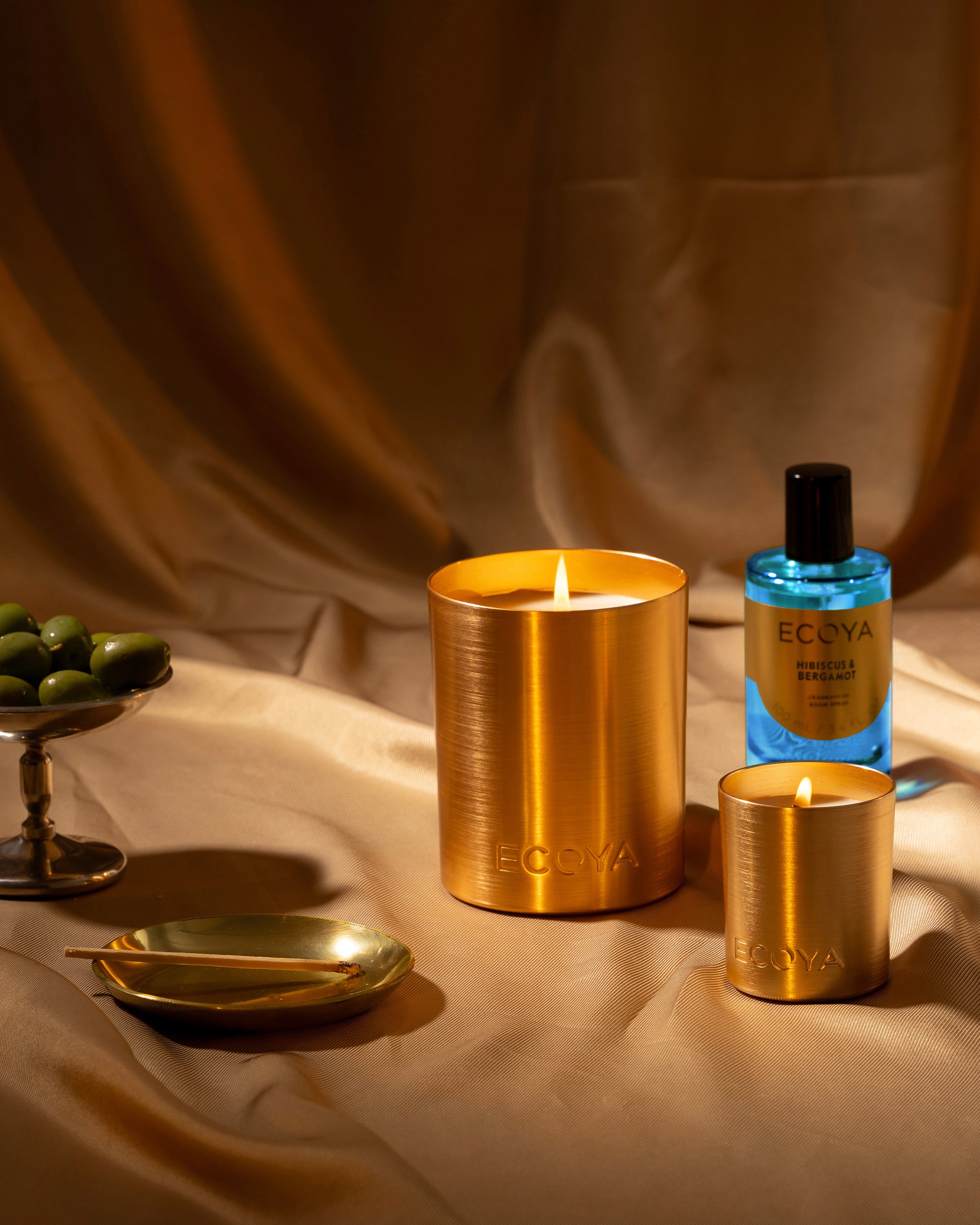 Holiday fragranced limited edition candle and blue room spray