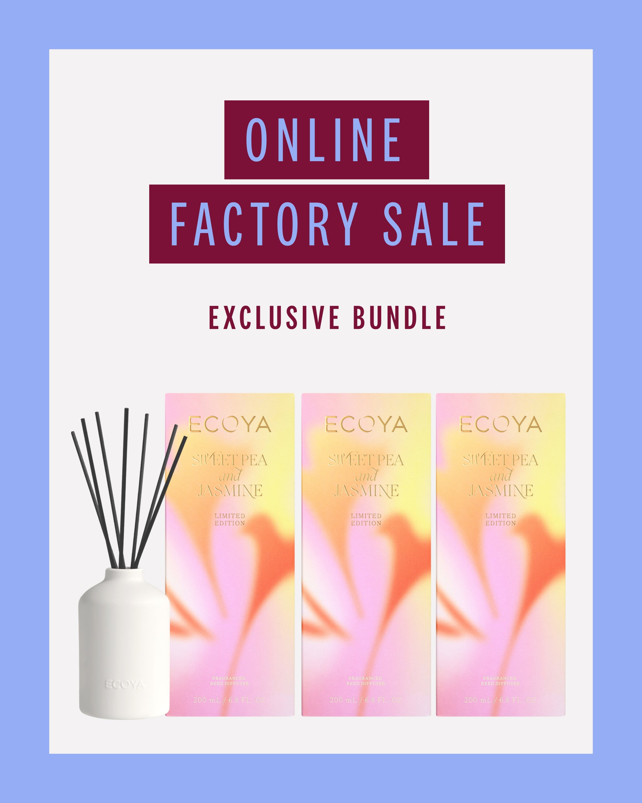 Sweet Pea & Jasmine Reed Diffuser - Set of 3
