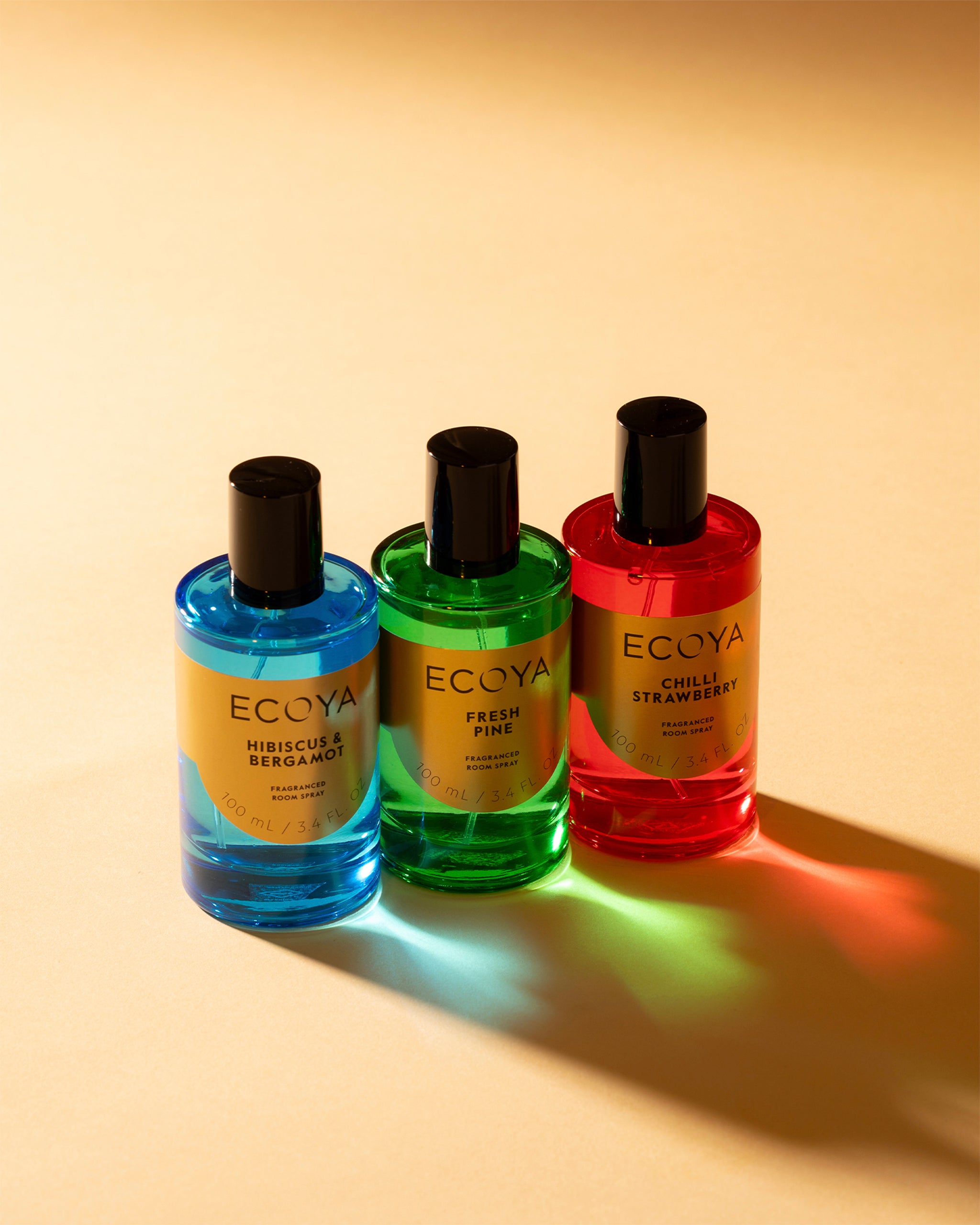 three bottles of room spray featured in the 20205 holiday collection for christmas 