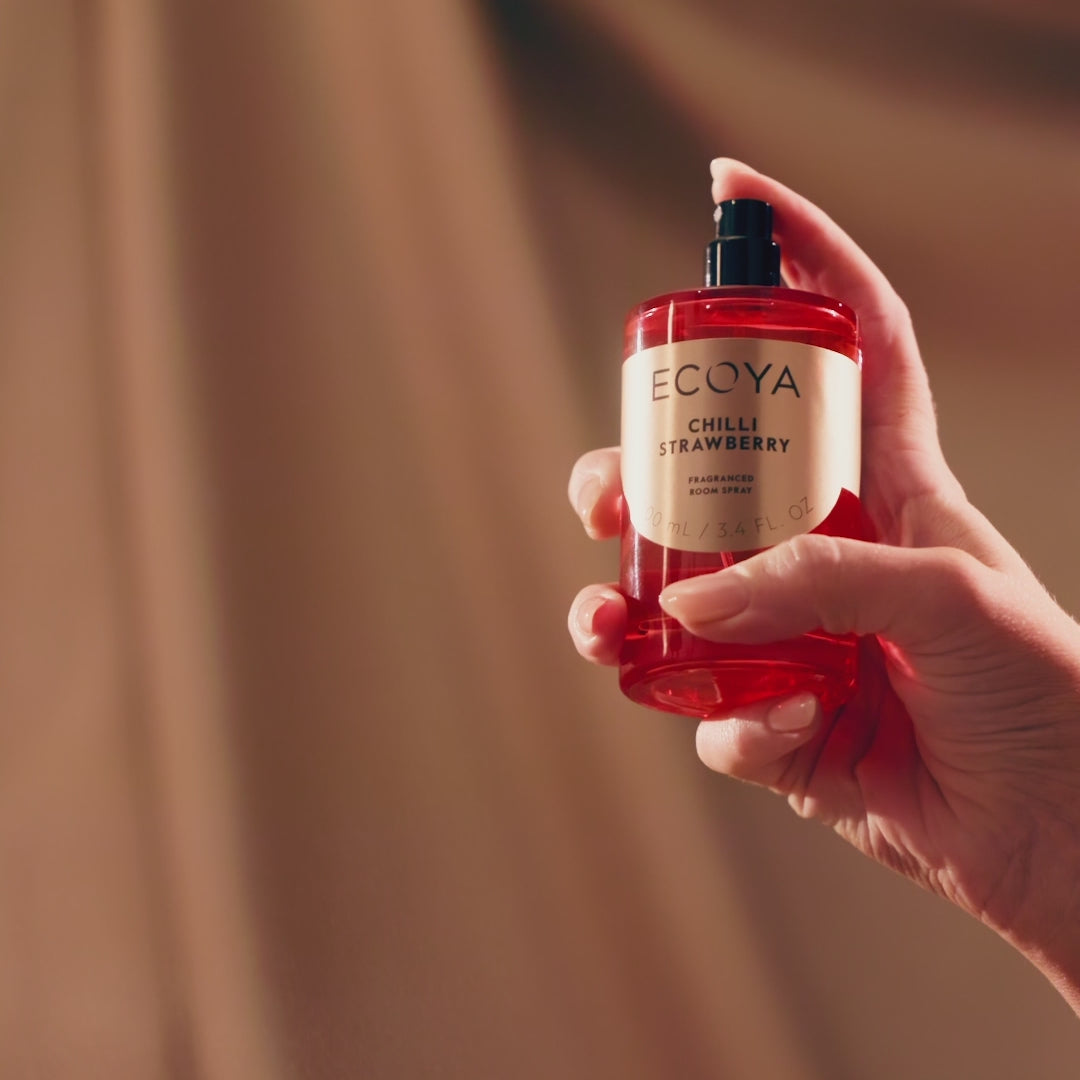 Chilli strawberry room spray a new holdiay fragrance by ecoya spray to fill your room with fragrance 