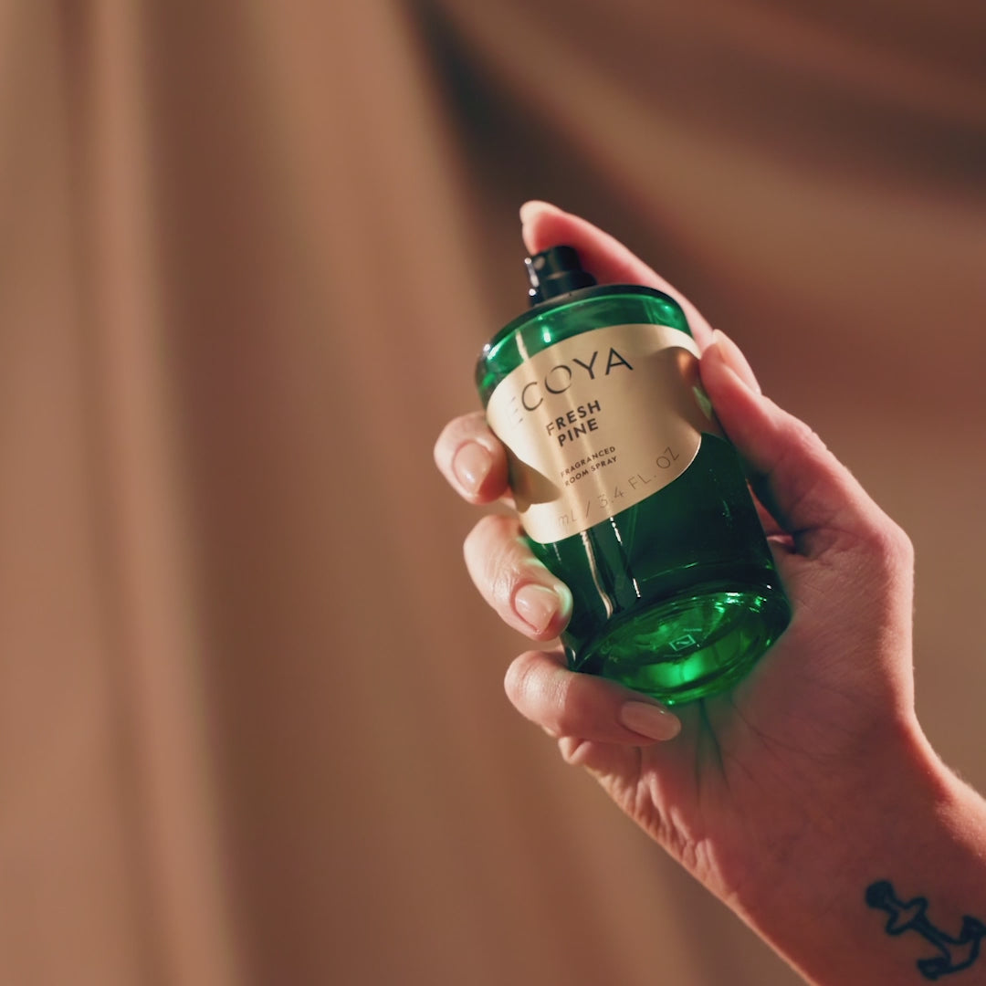 video of fresh pine fragrance room spray from the holiday collection